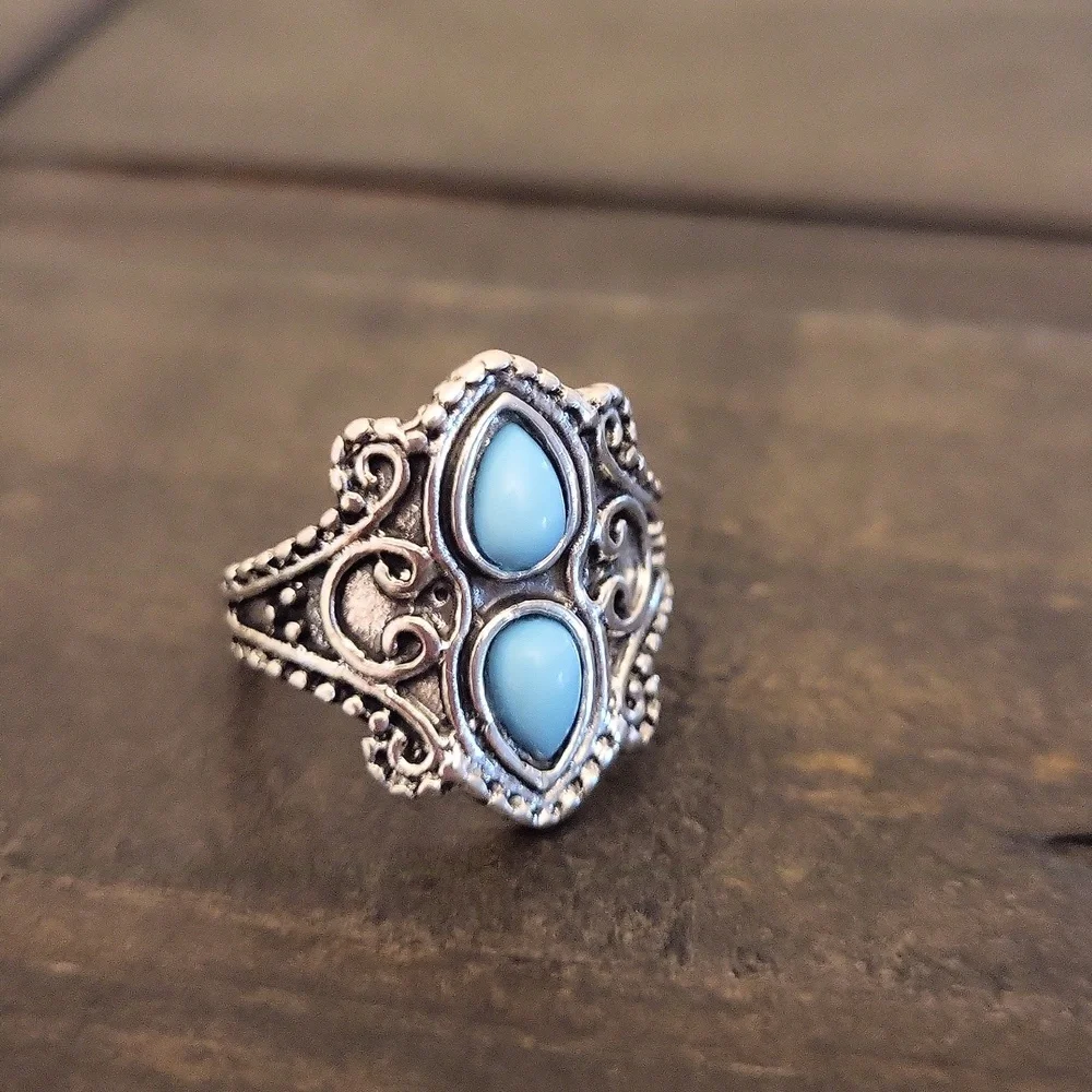 Silver With Turquoise Ring